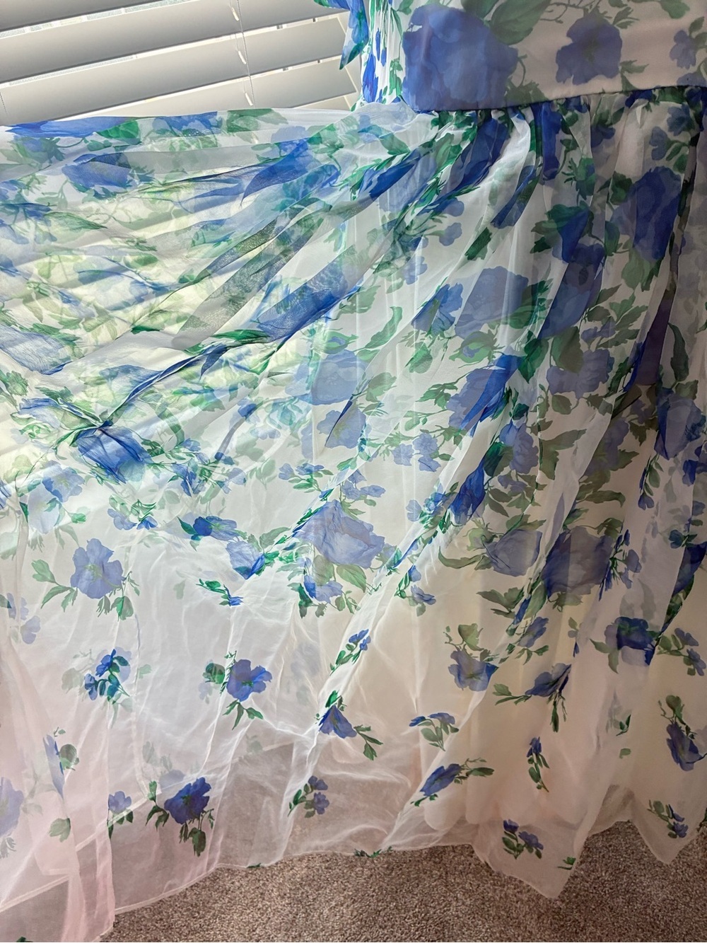 NWT BHLDN Anthropologie Kendall High Neck Scarf Floral Organza Maxi Dress - Picture 11 of 17
